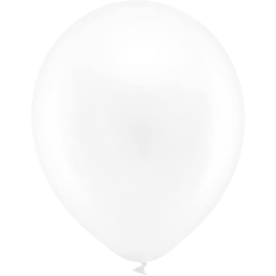 PartyDeco Rainbow Pack Of 10 30cm White Quality Latex Party Decoration Balloon