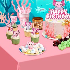 Axolotl Birthday Party Decoration 162 Pcs Pink Axolotl Party Supplies Balloons
