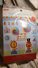 Fisher Price 1st Birthday Circus Table Decorating Kit 10 Pieces-VTG 2012- New