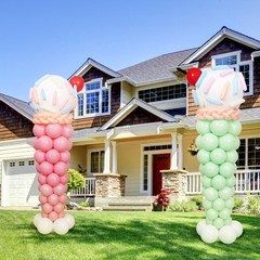 Ice Cream Balloon Column Stand Kit Set of 2, 7 Feet Height Ice Cream Adjustab…