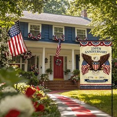 Celebratory 250th Anniversary Garden Flag – Double-Sided with Bald Eagle Design