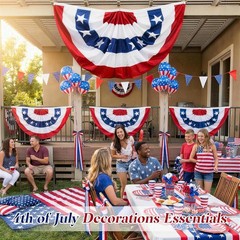 Memorial Day Decorations – Red White Blue Bunting