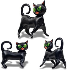 3-Pack Self-Sealing Black Cat Balloons – Perfect for Birthday & Halloween Themes