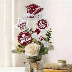 Graduation Decorations Maroon/Maroon White Silver Graduation Party Decorations 2