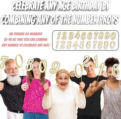 70pcs “ No Diy “ Birthday Photo Booth Props For All Ages “ Multi Colored “ Box S
