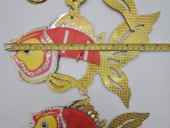Chinese New Year Lantern Decorations PAIR ~ Fish Lanterns & Pineapple LARGE