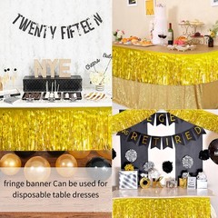Laser Gold Party Decorations Birthday Streamers 4Pack – 48FT Tinsel Garland S…