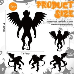 20 Pcs Wizard Party Fly Hanging Monkey Decorations, Halloween Fly Hanging Mon…