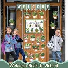 Welcome Back To School Classroom Door Decoration Plant Theme Notice Board