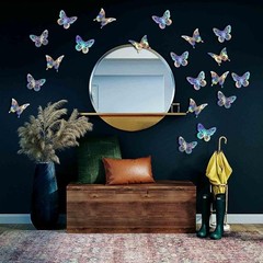 Laser Butterfly Wall Decor, 48Pcs 2 Styles 3 Sizes Butterflies for Birthday Cake