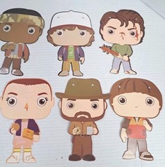 Stranger Things Party Decorations Chibi Birthday Cardstock Characters 7” Decor