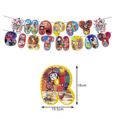 Digital Circus Birthday Party Decorations Banner Balloons Set