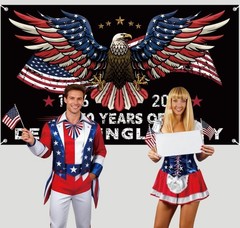 Patriotic 250th Anniversary Backdrop 71×43 Inches for Independence Day Decor