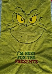 Christmas THE GRINCH Santa Present Sack Bag ‘Here For the Presents’ Dr Seuss