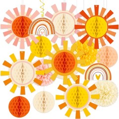 15PCS Sunshine Party Decorations Honeycomb Kit