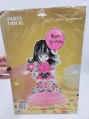 Vintage NOS Party Hour «Party Doll» Party Centerpiece Die Cut w/Honeycomb-Japan