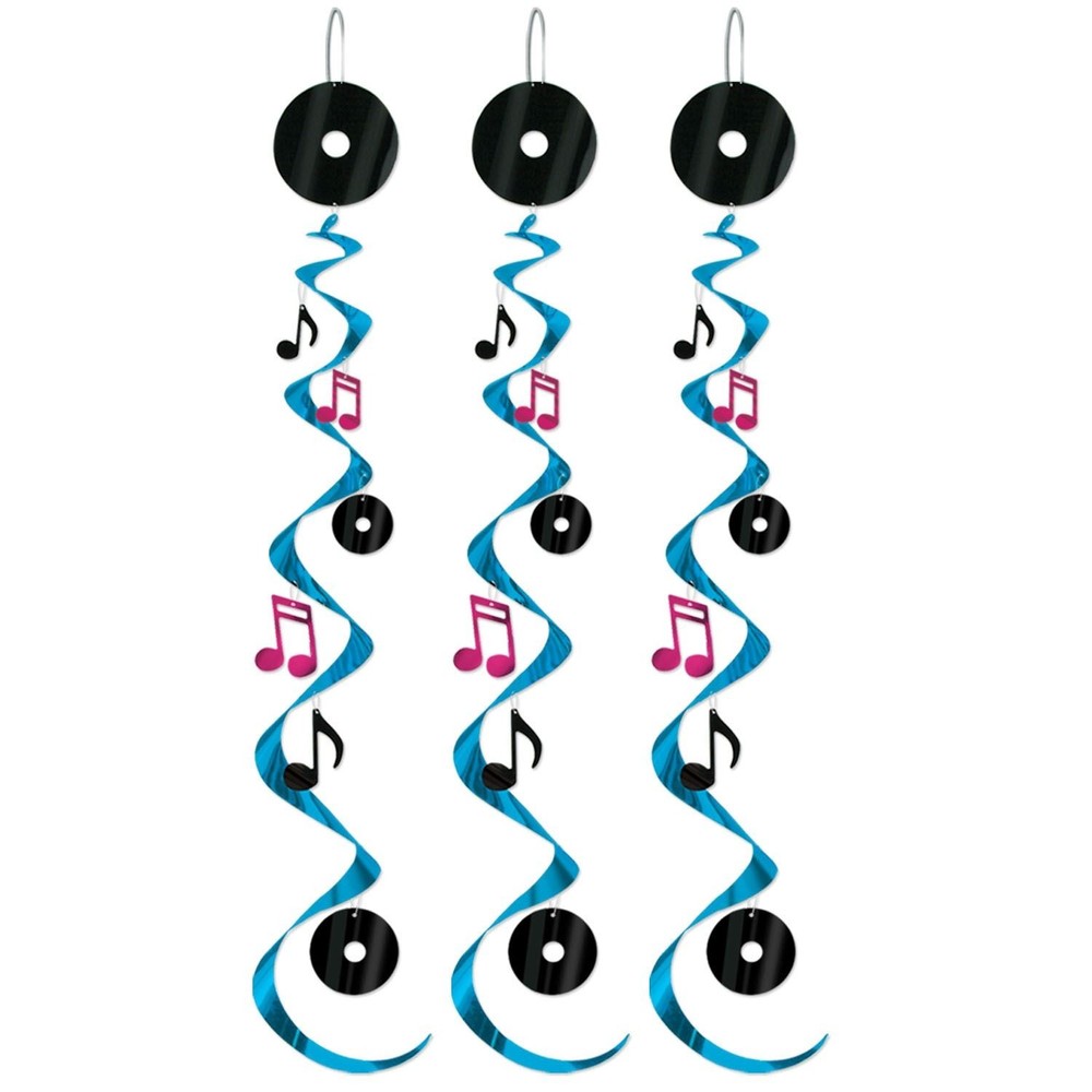 Beistle Rock and Roll Whirls – 50’s/Rock & Roll | Party Supply | Decoration