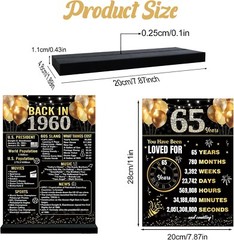 65th Birthday Anniversary Decoration Women Men, Black Gold Back in 1