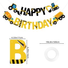 Happy Birthday Banner Construction Party Decorations Construction Birthday Party
