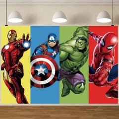Avengers Spiderman Hulk Backdrop Birthday Party Banner Studio Home Background