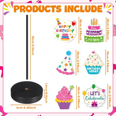 6 Pcs Colorful Birthday Party Decoration Happy Birthday Table Standing Sign Deco