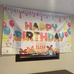 Happy Birthday Banner Balloons Doughnuts & Sprinkles 42″ X 72″