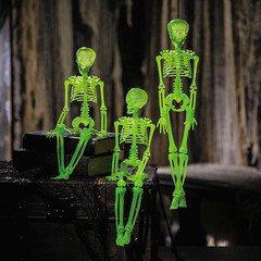 16″ Hanging Posable Glow-in-the-Dark Skeletons Halloween Decoration – 3 Pc.