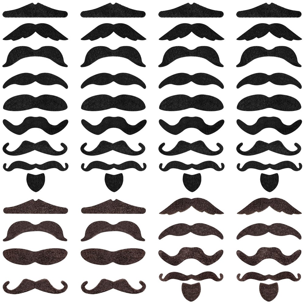 54 Pcs Realistic Stick-On Fake Mustaches – Variety of Styles for Costume Part…