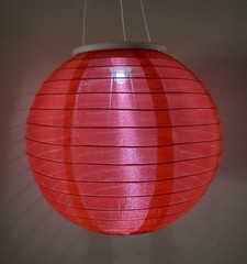 Red, White & Blue LED Vinyl Lanterns, Chinese / Japanese Hanging Paper Good Cond