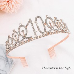 Sparkling 10th Birthday Crown & Rose Gold Sash Set – Princess Style Celebration