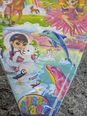 Lisa Frank *TWO PACK* Pennant Flag Banner Horse Fairy Seal Dolphin PINK Top NEW