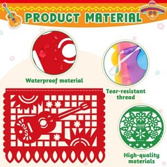 3 PCS Cinco De Mayo Decorations, Plastic Mexican Party Banner 3 PCS, Colorful
