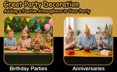 3Pcs Black and Gold Graduation Tablecloth, Graduation Decorations 2026,