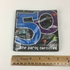 50th Birthday Confetti Candles Napkins Plates Party Black Silver Colorful READ