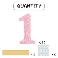 12 PCS Pink 1st Birthday Centerpieces Glitter Number 1 Table Topper Decor