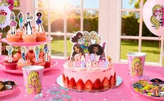 Barbie Princess Party Decorations Tableware Backdrop Plates Tablecloth Balloon