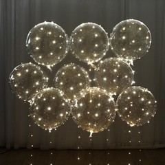 Light Up LED Balloons 12 Pack – 22″ Clear Bobo Balloons with 10ft Warm White …