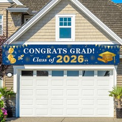 2026 Graduation Decorations Congrats Grad Class of 2026 Banner Blue and Gold