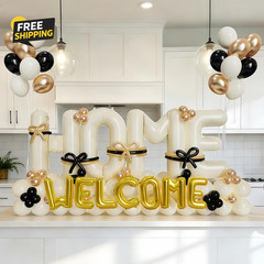 145Pcs Housewarming Party Decorations, 40Inch Beige Welcome Home Balloon
