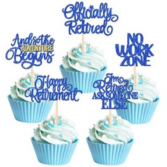30 PCS Happy Retirement Cupcake Toppers Officially Retired Cake Toppers No Wo…
