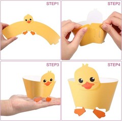 60pcs Farm Animal Cupcake Toppers Wrappers Barnyard Baby Shower Party Décor