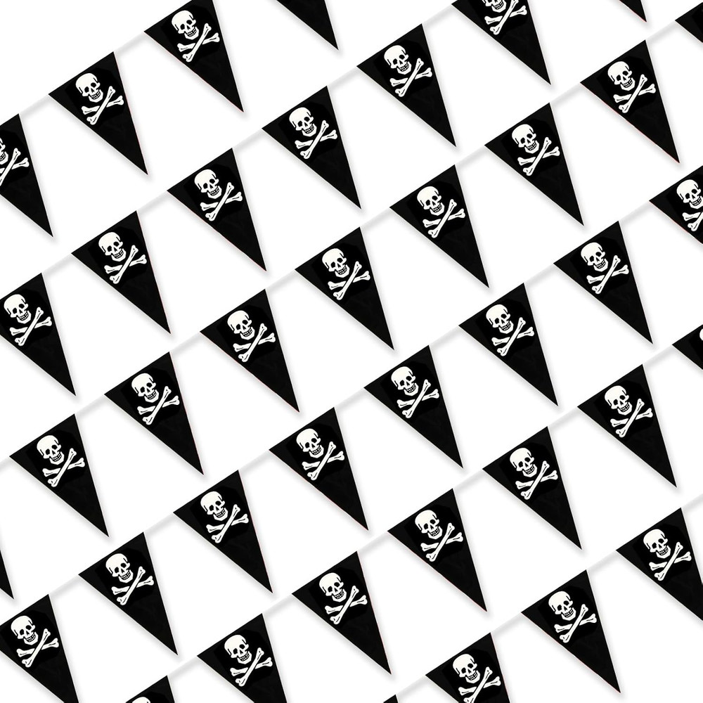 100 Ft Pirate Banner Flag 48 Pcs Pirate Triangle Banner Flags | Pirate Birthday