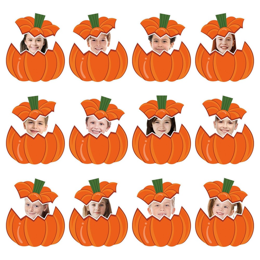 Autumn Thanksgiving Fall Pumpkin Paper Cutouts Decor Glue Points 50 Pack