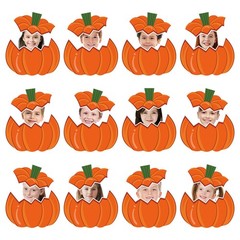 Autumn Thanksgiving Fall Pumpkin Paper Cutouts Decor Glue Points 50 Pack