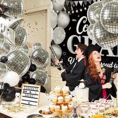 , Silver Disco Ball Balloons – 32 Inch, Pack of 20 | Shiny Disco Ball for Dis…