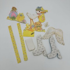 Vintage 1982 Hallmark Special Delivery Stork Baby Shower Honeycomb Centerpiece