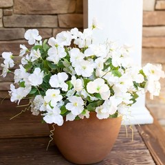 Flexible Stem Artificial Hibiscus Silk Flower for Outdoor Porch Decoration