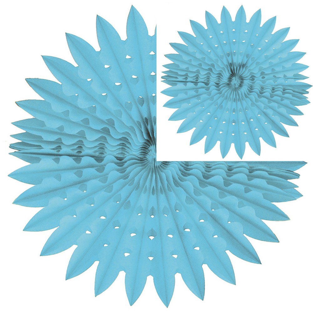 3 PACK – 24″ BLUE TURQUOISE PAPER TISSUE HONEYCOMB FAN DEORATION WEDDING PARTIES