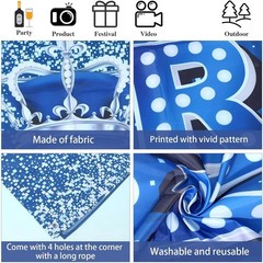 2026 Graduation Prom Background 5.9×5.9 Ft Blue Silver Glitter Photo Banner