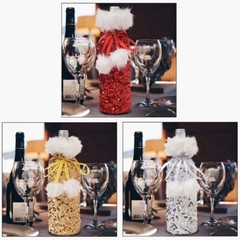 5pcs Creative Sequins Wine Cup Sleeve Case Set Bottle Wraps Gift for Wine Lovers